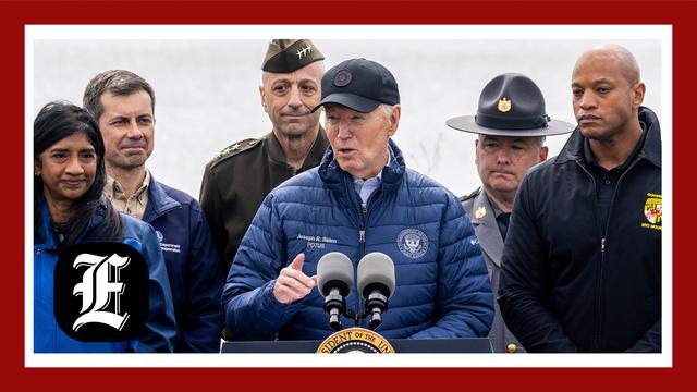 At Baltimore Key Bridge, Biden pledges federal support ‘until the cement has dried’